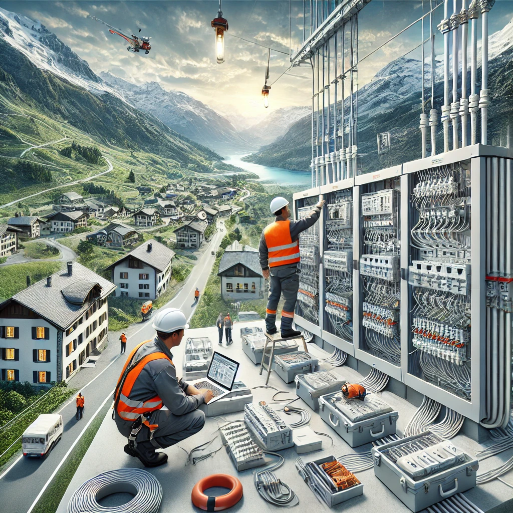 Installation de réseaux électriques en Suisse