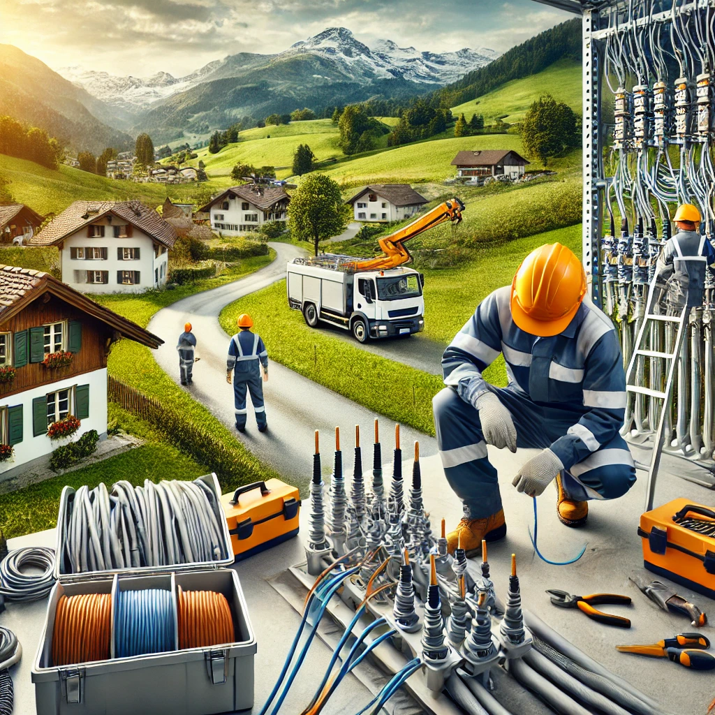 Maintenance de réseaux électriques en Suisse