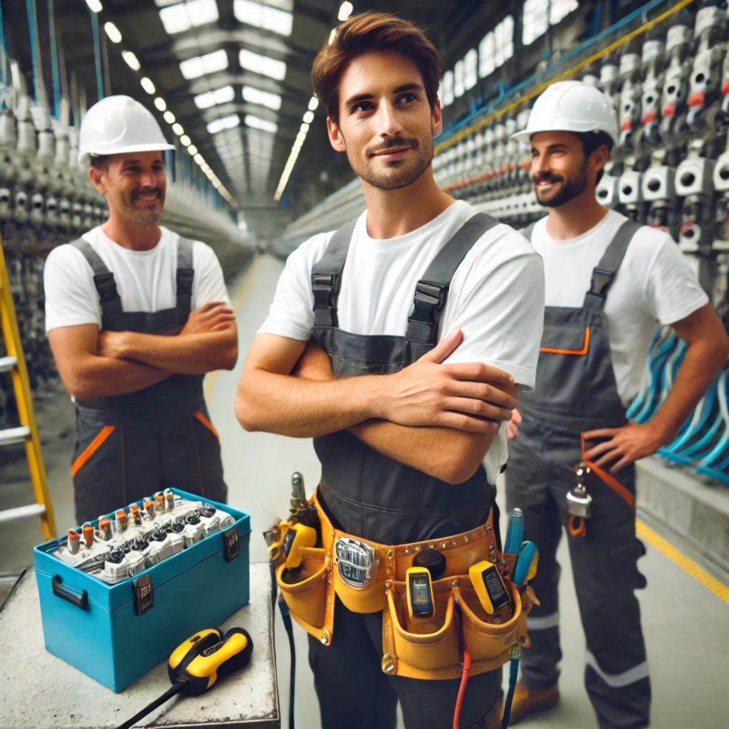 Équipe d’électriciens qualifiés